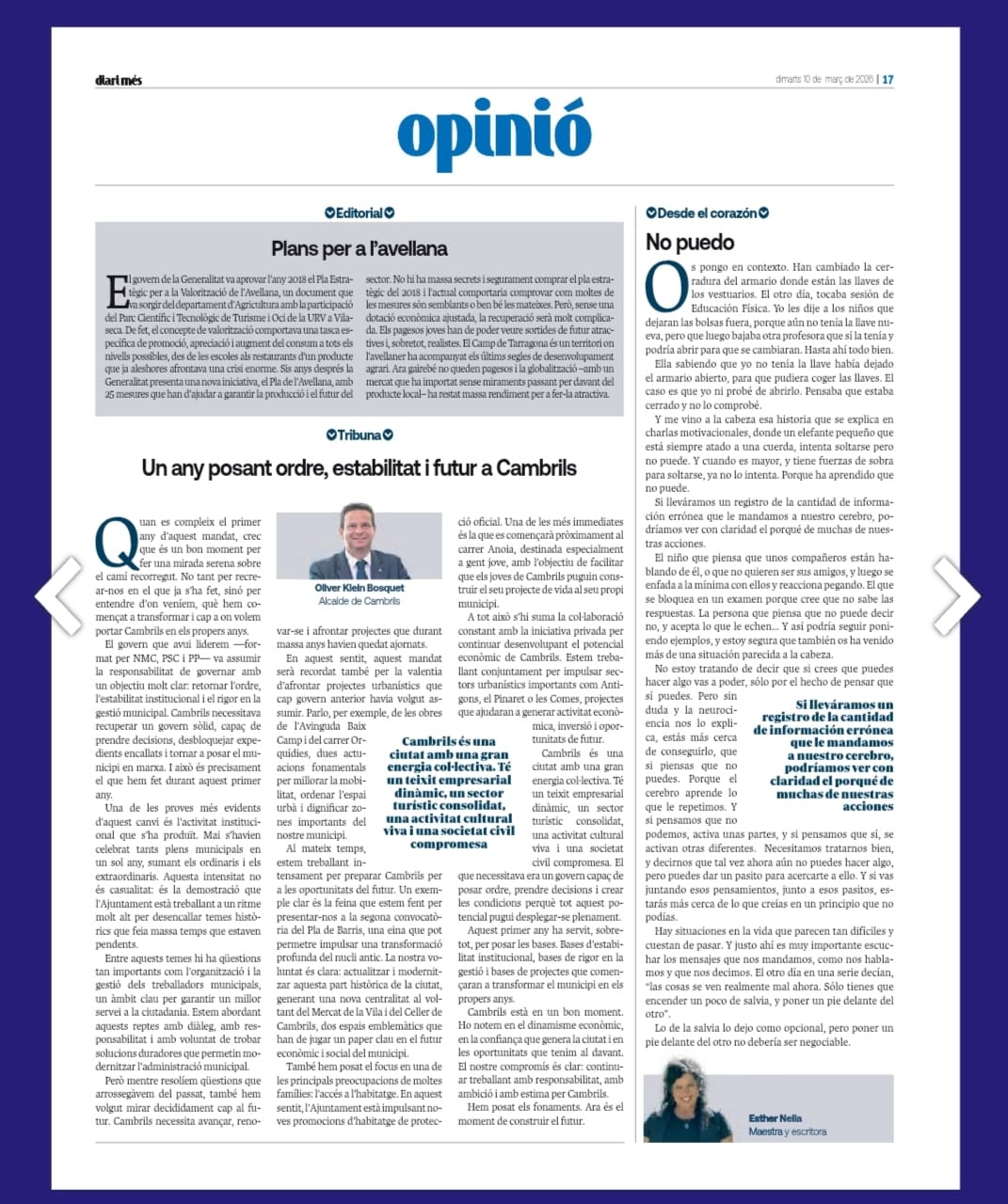 Diari Més «No puedo»