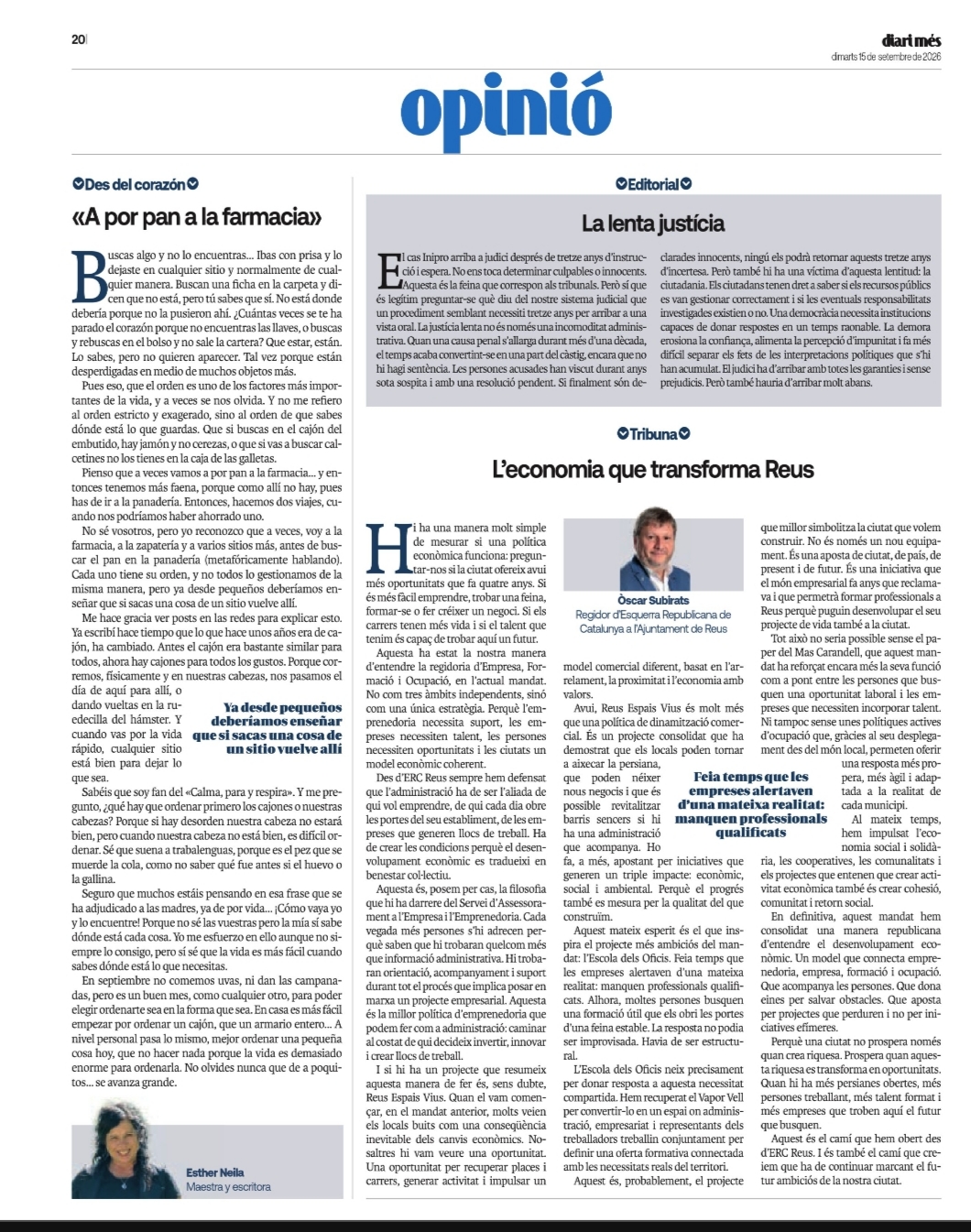 «A por pan a la farmacia» Diari Més.